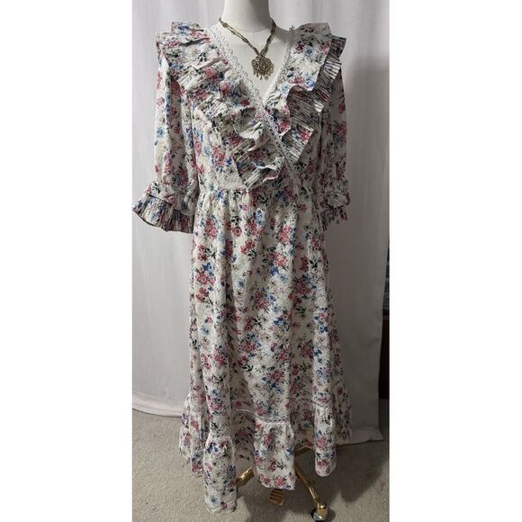 Just Me Maxi Modi  Floral and Lace Dress Size‎ S. - Picture 1 of 11